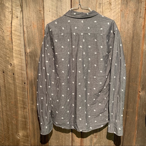 Stussy All Over White Paisley Print Long Sleeve Button Down Shirt M - Picture 6 of 8